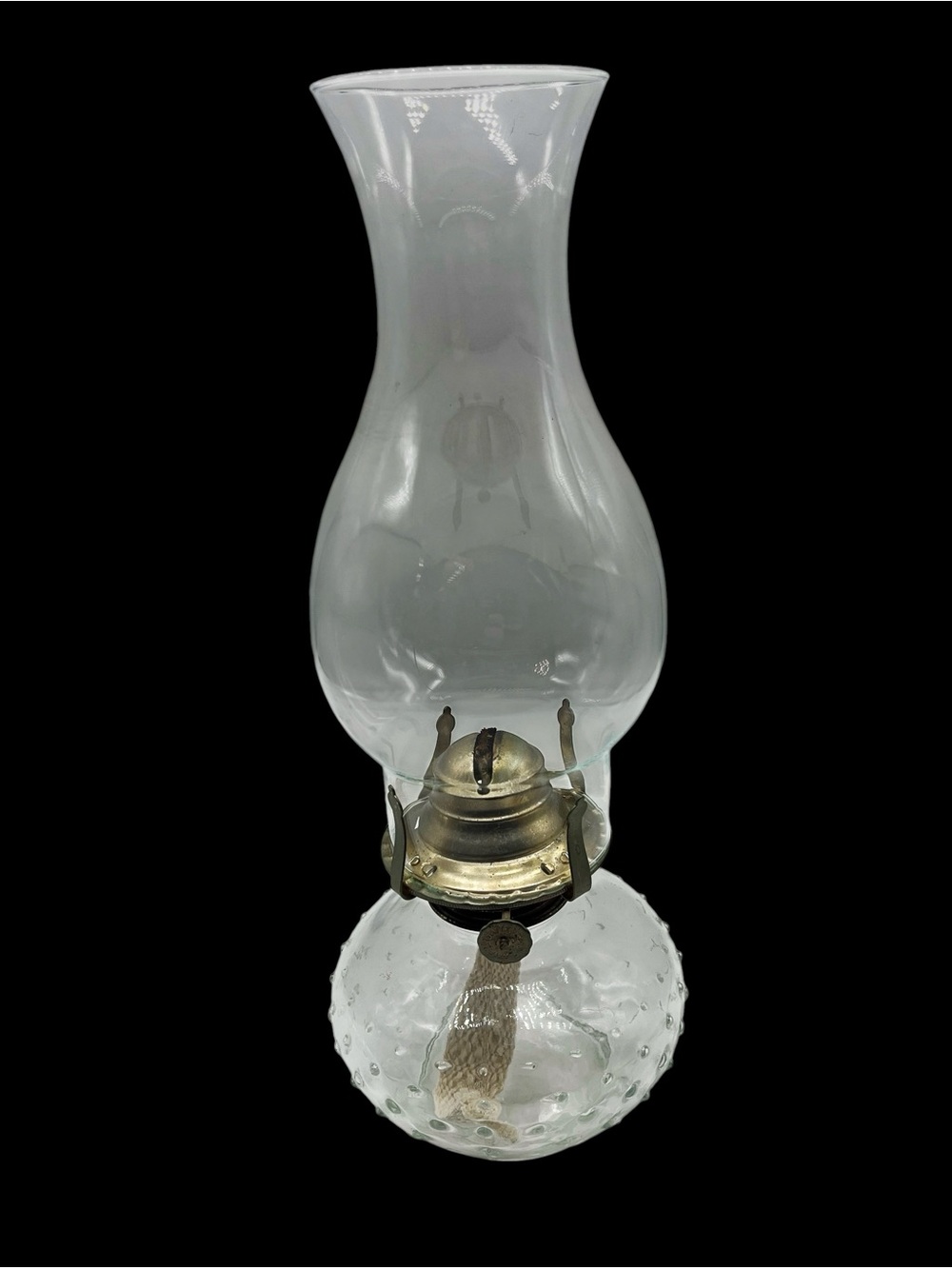 Vintage Lamplight Farms Hobnail Clear Glass Oil Lamp 13 Inch